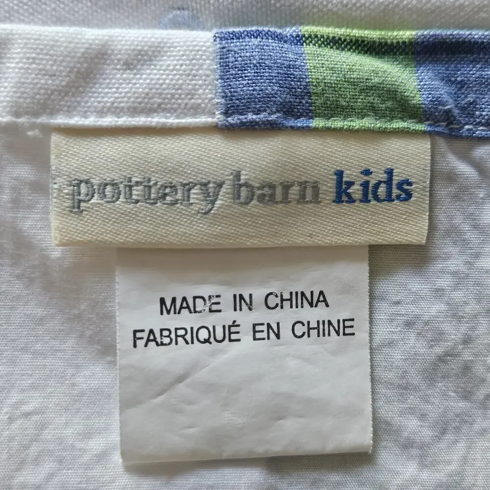Pottery Barn Kids Bermuda Fish Valance Curtain‎ Rod Pocket Nautical Madras 1pc